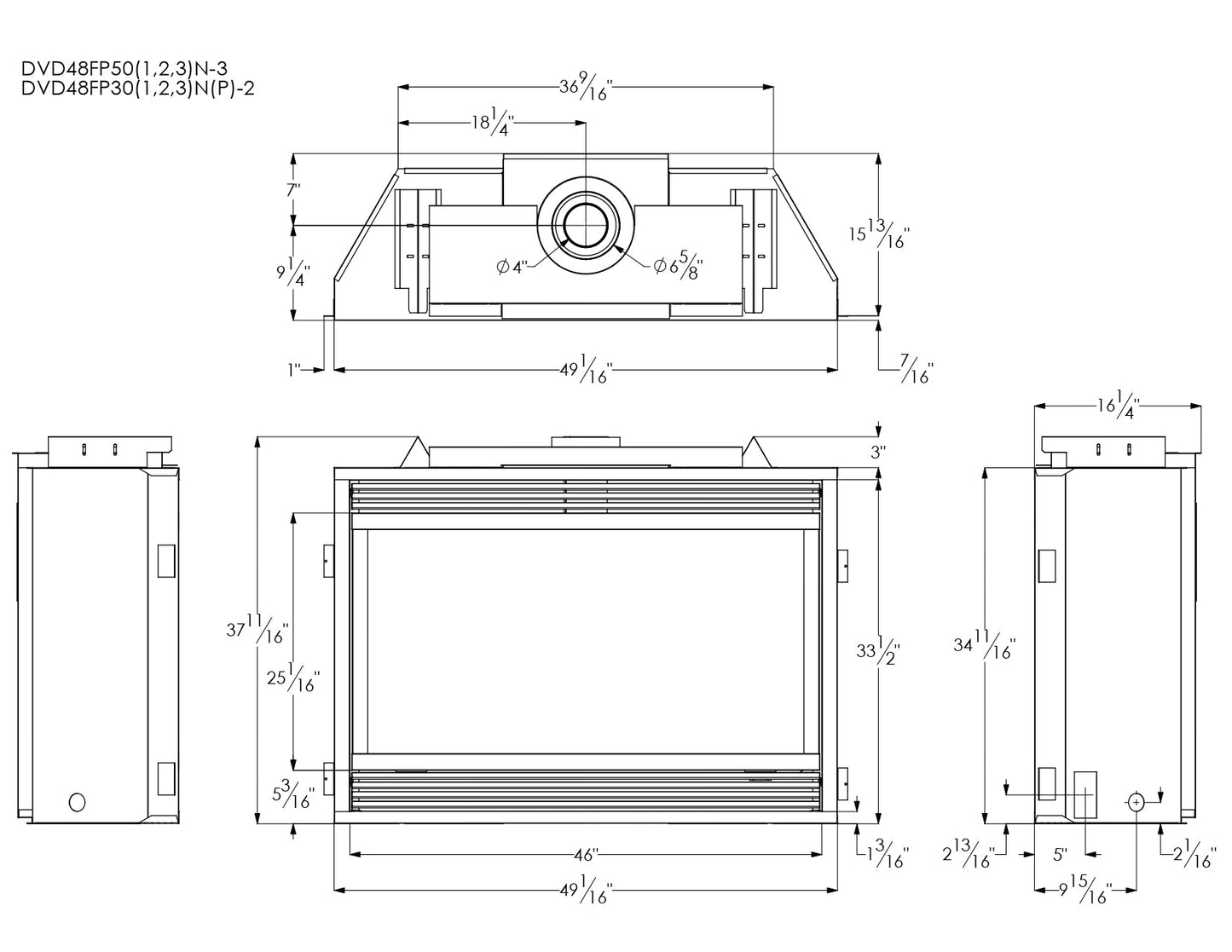 Empire Tahoe 48" Multi Function Control With Blower, Natural Gas Direct Vent Premium Fireplace