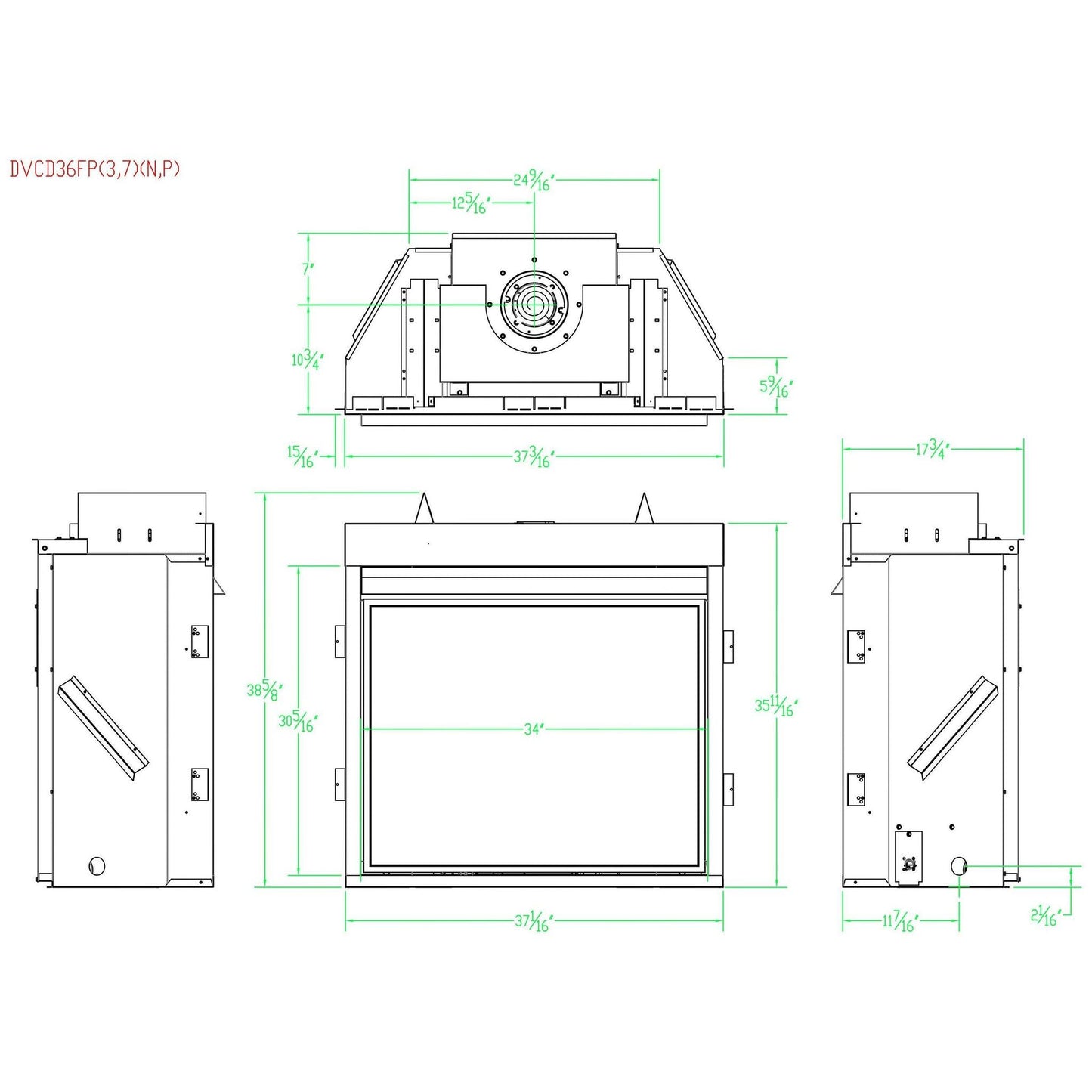 Empire Tahoe Clean Face 36" Intermittent Pilot Control With On/Off Switch, Natural Gas Direct Vent Deluxe Fireplace