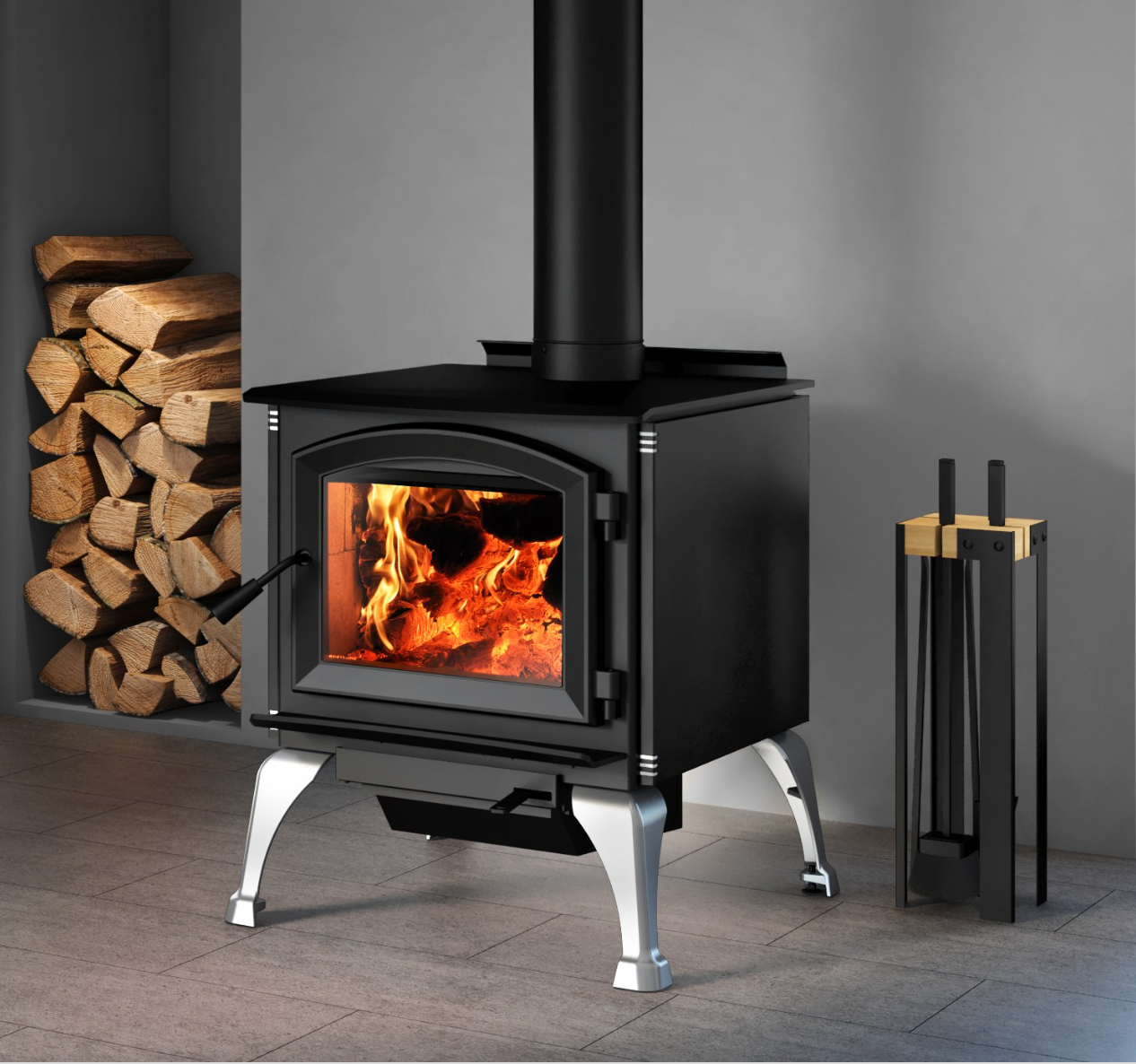 US Stove 900 Sq. Ft. Cast Iron Wood Stove