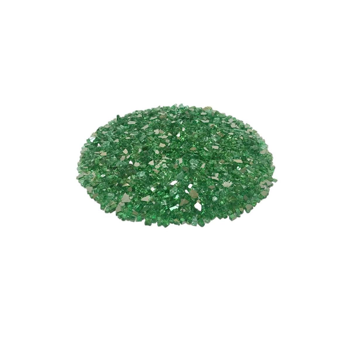 Enhance A Fire 0.25" 5 Lb. Emerald Reflective Crushed Tempered Fire Glass for Gas Fireplace, Electric Fireplace and Outdoor Gas Firepit