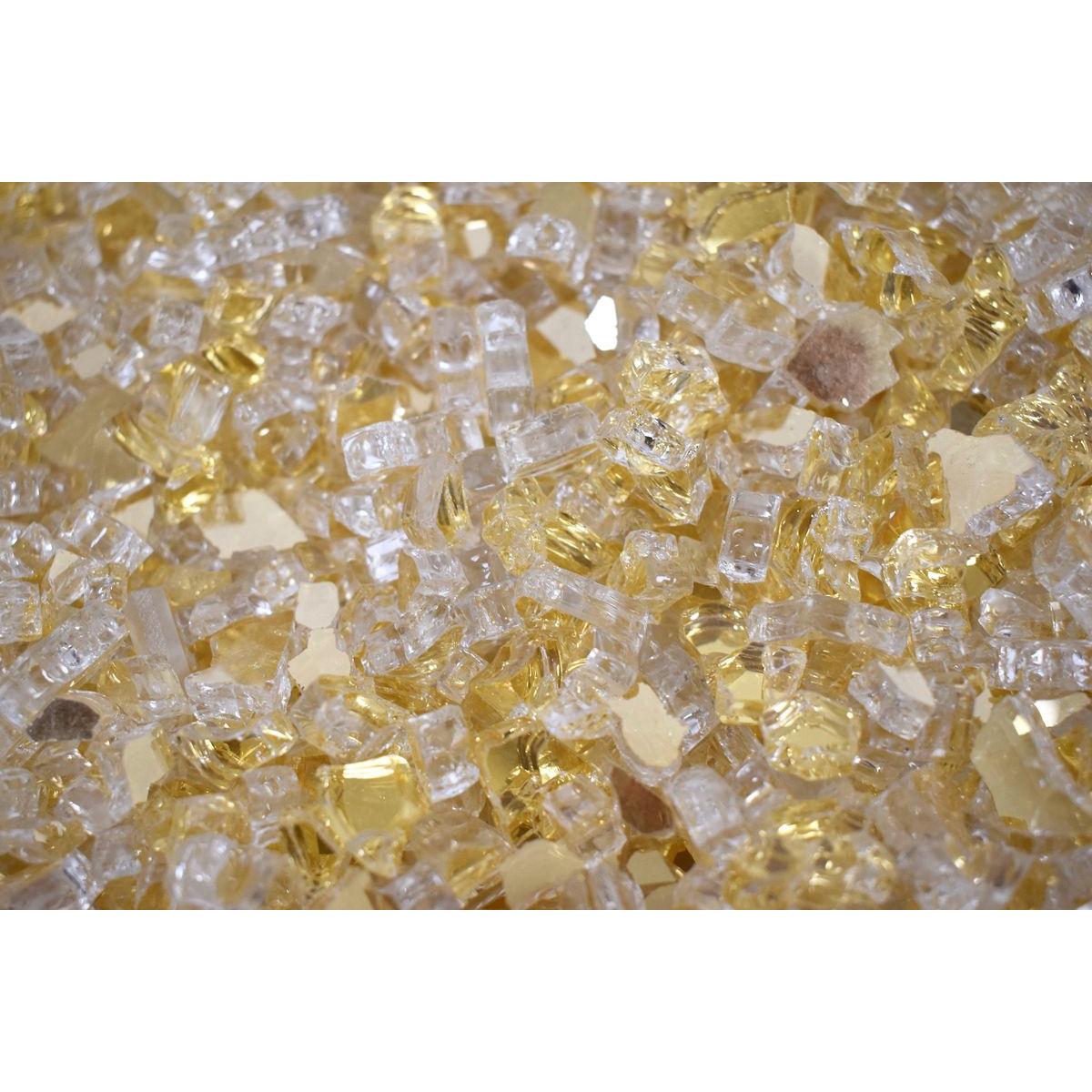Enhance A Fire 0.25" 5 Lb. Gold Reflective Crushed Tempered Fire Glass for Gas Fireplace, Electric Fireplace and Outdoor Gas Firepit