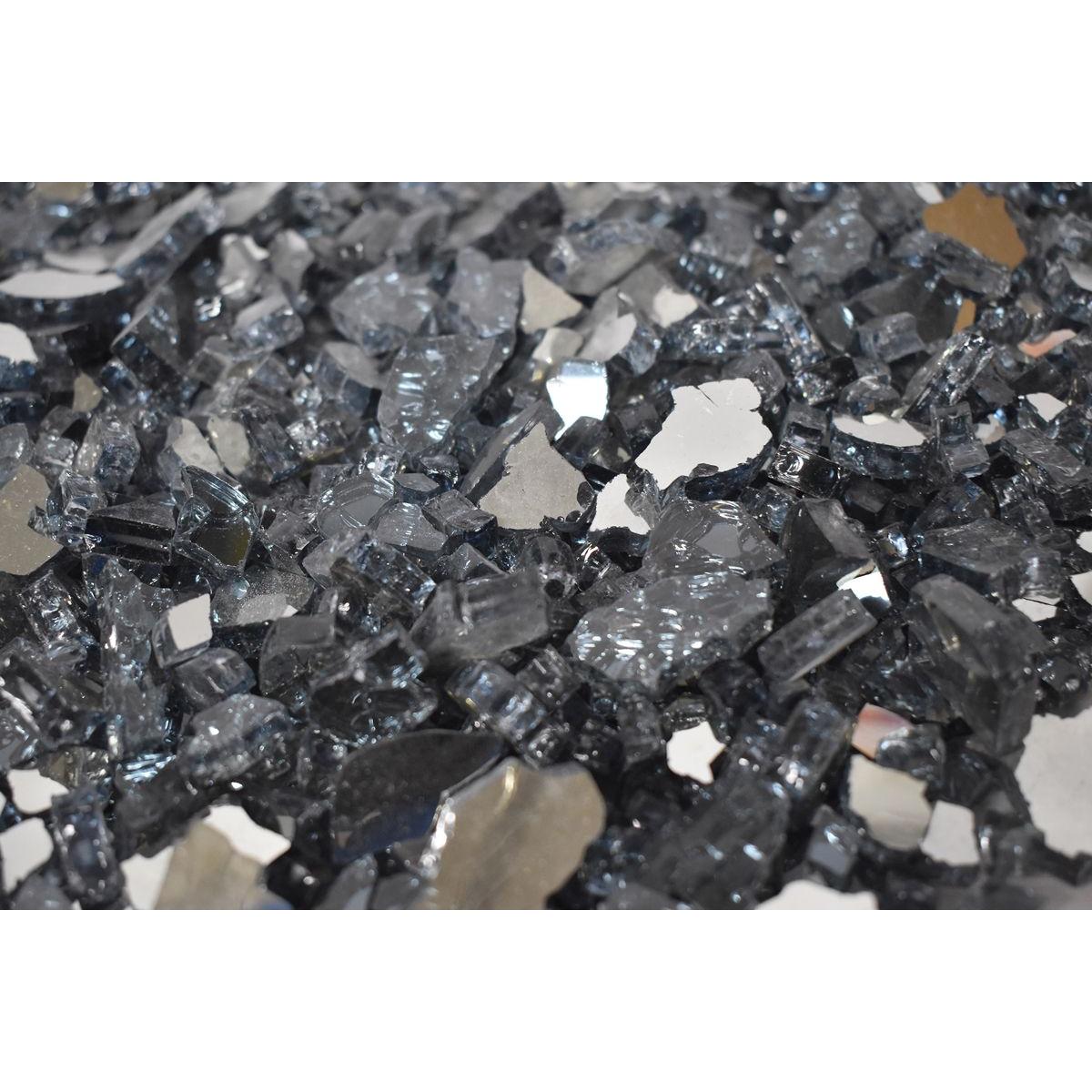 Enhance A Fire 0.25" 5 Lb. Graphite Grey Reflective Crushed Tempered Fire Glass for Gas Fireplace, Electric Fireplace and Outdoor Gas Firepit