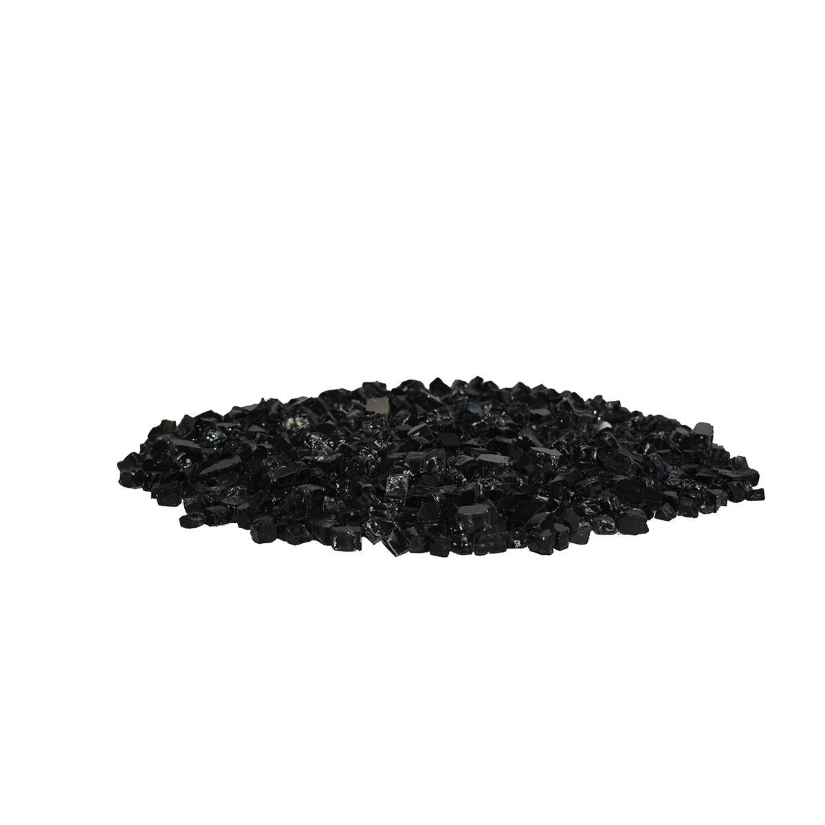 Enhance A Fire 0.25" 5 Lb. Onyx Black Non-Reflective Crushed Tempered Fire Glass for Gas Fireplace, Electric Fireplace and Outdoor Gas Firepit