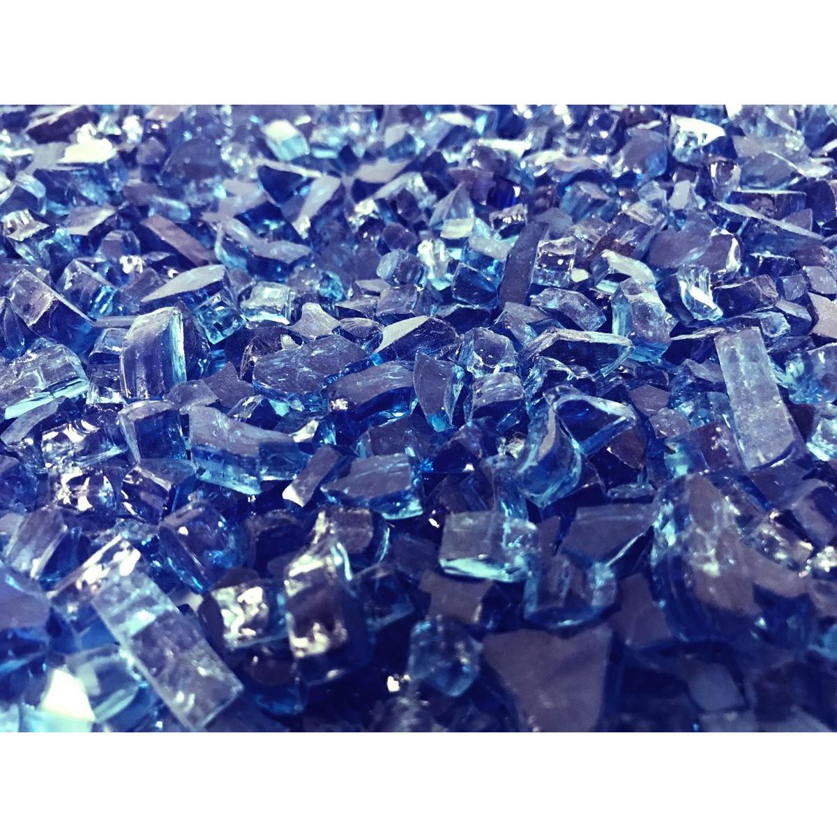 Enhance A Fire 0.25" 5 Lb. Parade Blue Non-Reflective Crushed Tempered Fire Glass for Gas Fireplace, Electric Fireplace and Outdoor Gas Firepit