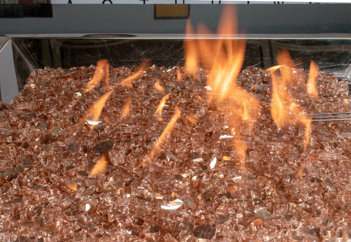 Enhance A Fire 0.25" 5 Lb. Persian Orange Reflective Crushed Tempered Fire Glass for Gas Fireplace, Electric Fireplace and Outdoor Gas Firepit