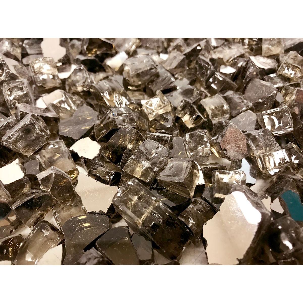 Enhance A Fire 0.25" 5 Lb. Smokey Gem Reflective Crushed Tempered Fire Glass for Gas Fireplace, Electric Fireplace and Outdoor Gas Firepit