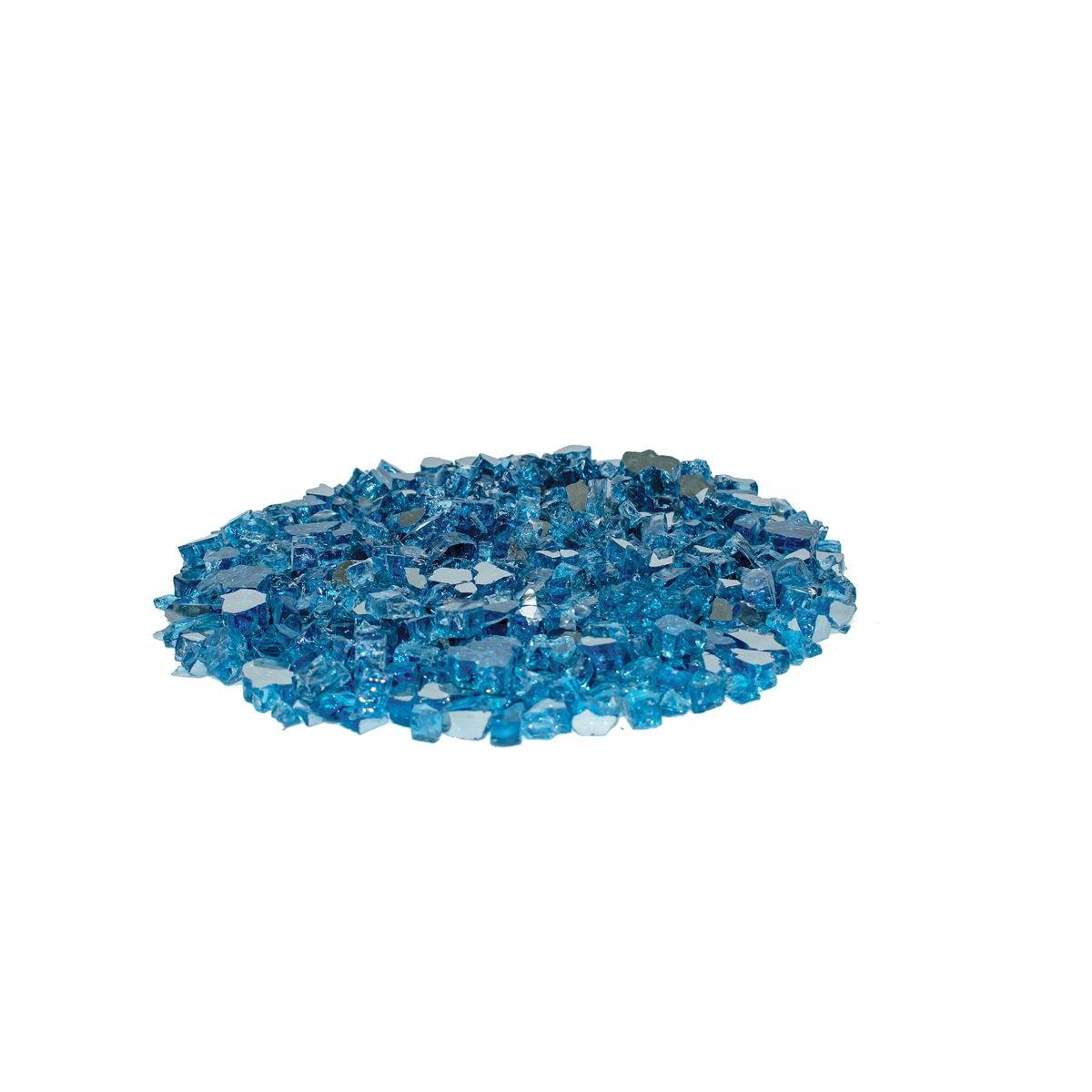 Enhance A Fire 0.5" 5 Lb. Celestite Blue Reflective Crushed Tempered Fire Glass for Gas Fireplace, Electric Fireplace and Outdoor Gas Firepit