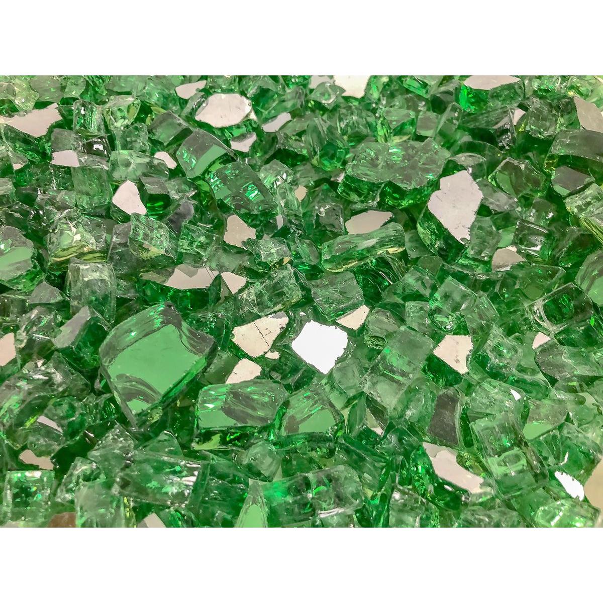 Enhance A Fire 0.5" 5 Lb. Emerald Reflective Crushed Tempered Fire Glass for Gas Fireplace, Electric Fireplace and Outdoor Gas Firepit
