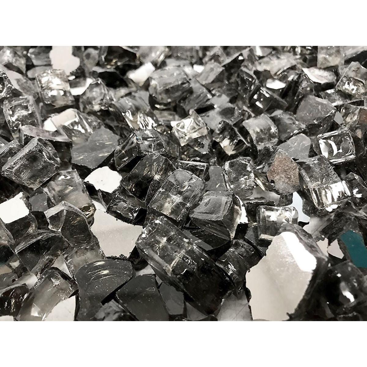 Enhance A Fire 0.5" 5 Lb. Graphite Grey Reflective Crushed Tempered Fire Glass for Gas Fireplace, Electric Fireplace and Outdoor Gas Firepit