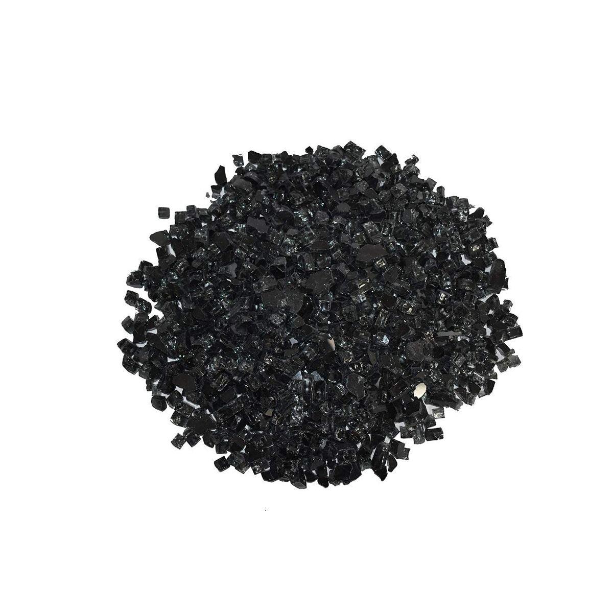 Enhance A Fire 0.5" 5 Lb. Onyx Black Non-Reflective Crushed Tempered Fire Glass for Gas Fireplace, Electric Fireplace and Outdoor Gas Firepit