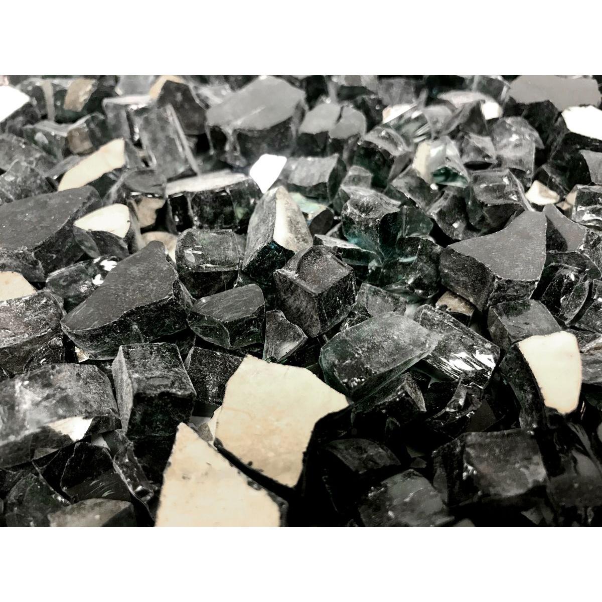 Enhance A Fire 0.5" 5 Lb. Onyx Black Reflective Crushed Tempered Fire Glass for Gas Fireplace, Electric Fireplace and Outdoor Gas Firepit