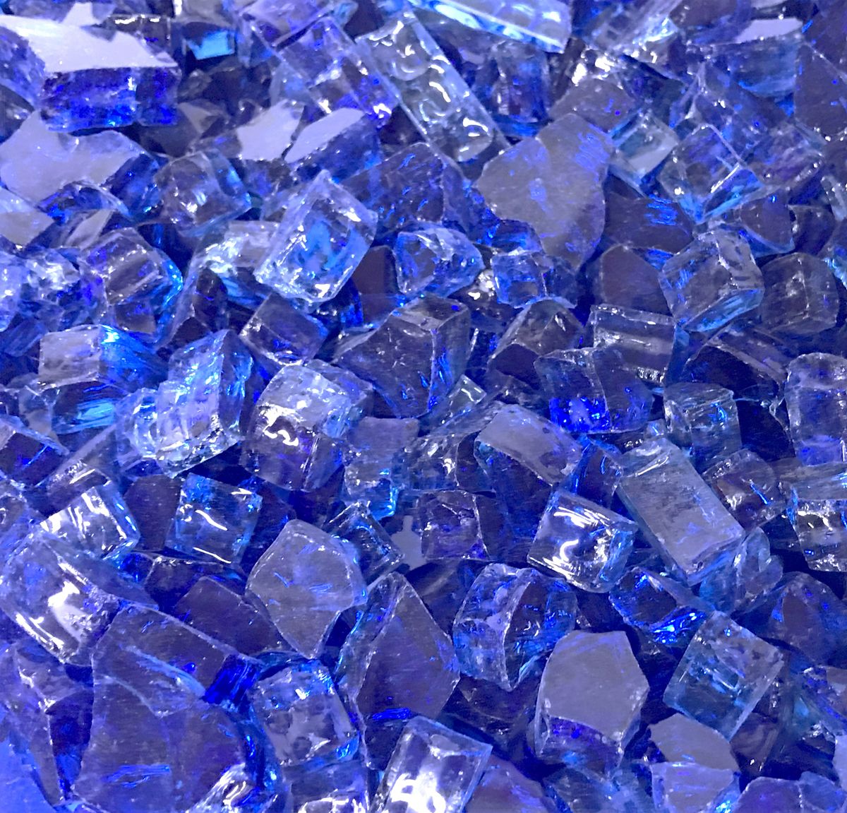 Enhance A Fire 0.5" 5 Lb. Parade Blue Non-Reflective Crushed Tempered Fire Glass for Gas Fireplace, Electric Fireplace and Outdoor Gas Firepit