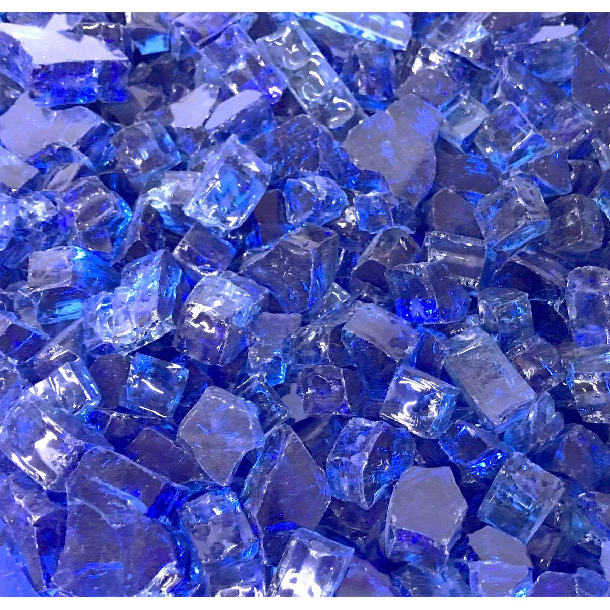 Enhance A Fire 0.5" 5 Lb. Parade Blue Non-Reflective Crushed Tempered Fire Glass for Gas Fireplace, Electric Fireplace and Outdoor Gas Firepit