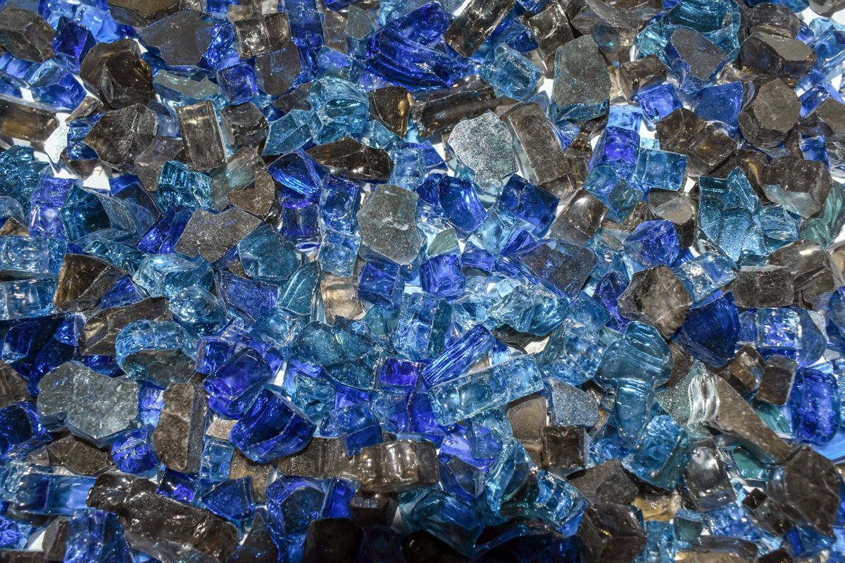 Enhance A Fire 0.50" 5 Lb. Ballad Blues Reflective Premium Mixed Fire Glass for Gas Fireplace, Electric Fireplace and Outdoor Gas Firepit