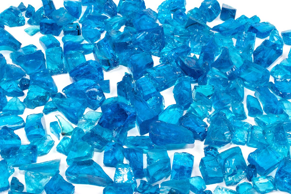 Enhance A Fire 0.75" 5 Lb. Artsy Blue Recycled Crushed Fire Glass for Gas Fireplace, Electric Fireplace and Outdoor Gas Firepit
