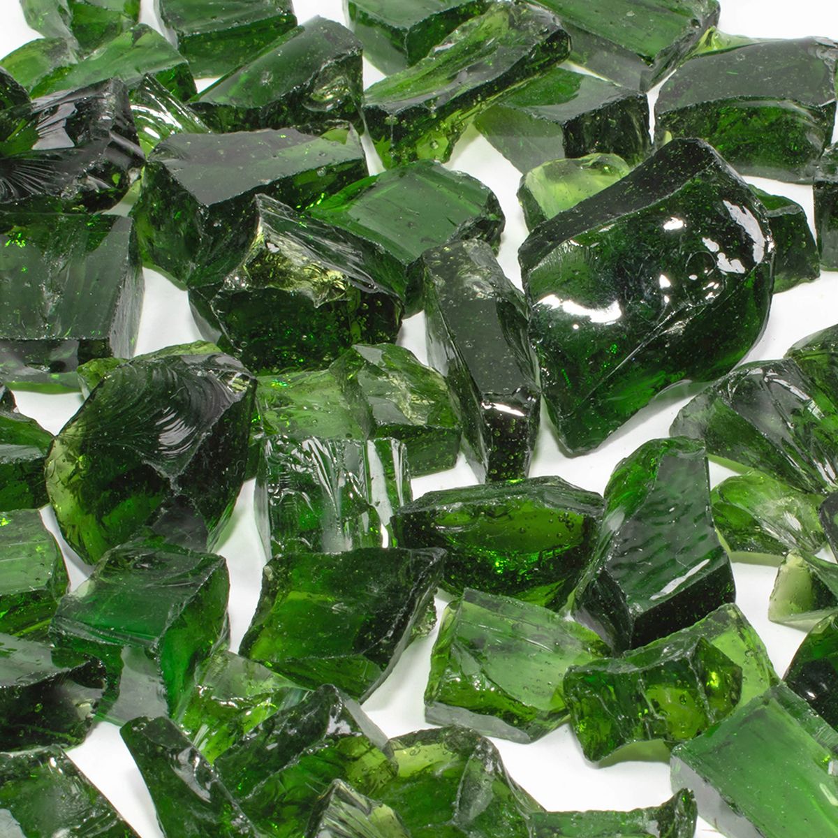 Enhance A Fire 0.75" 5 Lb. Emerald Recycled Crushed Fire Glass for Gas Fireplace, Electric Fireplace and Outdoor Gas Firepit