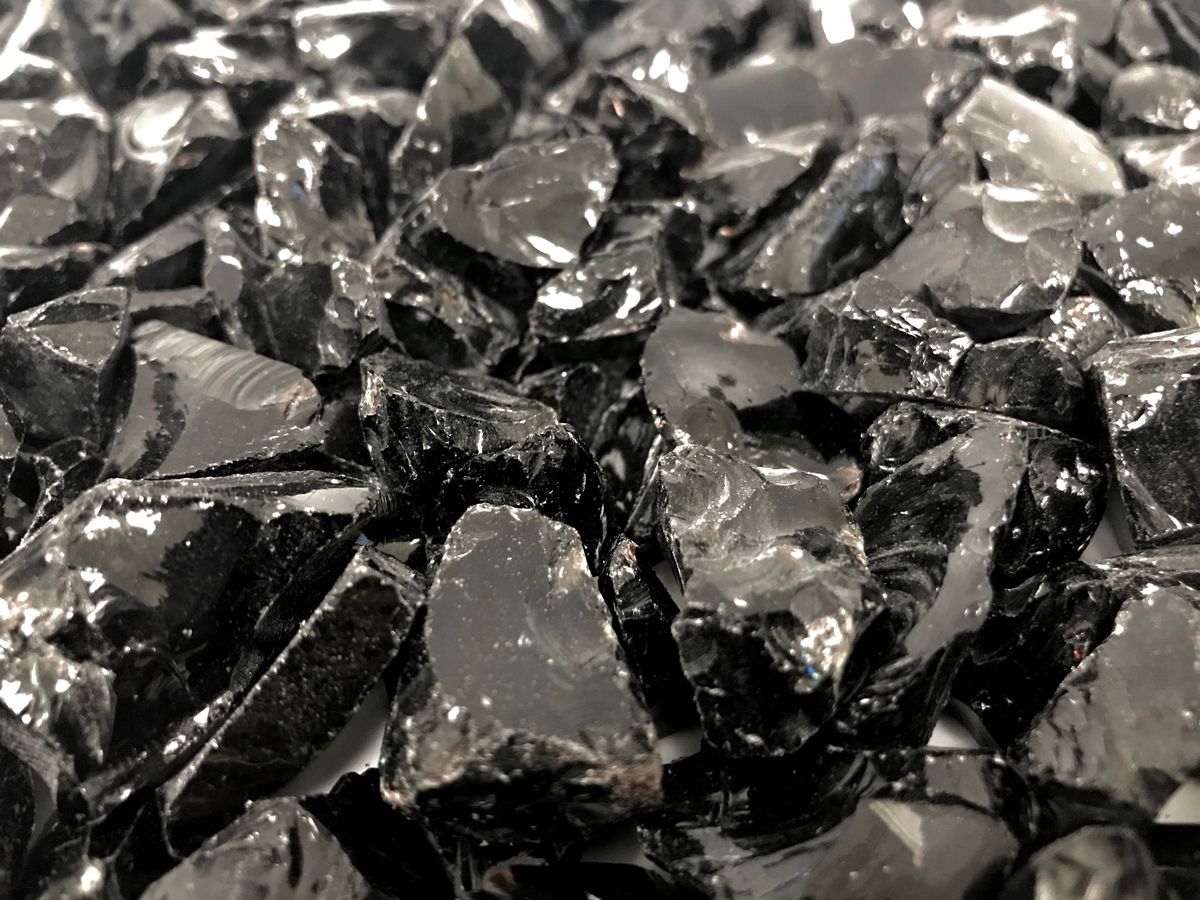 Enhance A Fire 0.75" 5 Lb. Onyx Black Recycled Crushed Fire Glass for Gas Fireplace, Electric Fireplace and Outdoor Gas Firepit