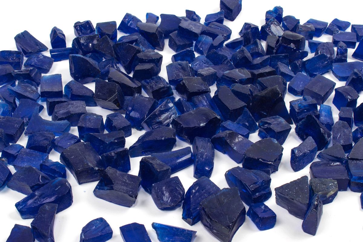 Enhance A Fire 0.75" 5 Lb. Sapphire Recycled Crushed Fire Glass for Gas Fireplace, Electric Fireplace and Outdoor Gas Firepit