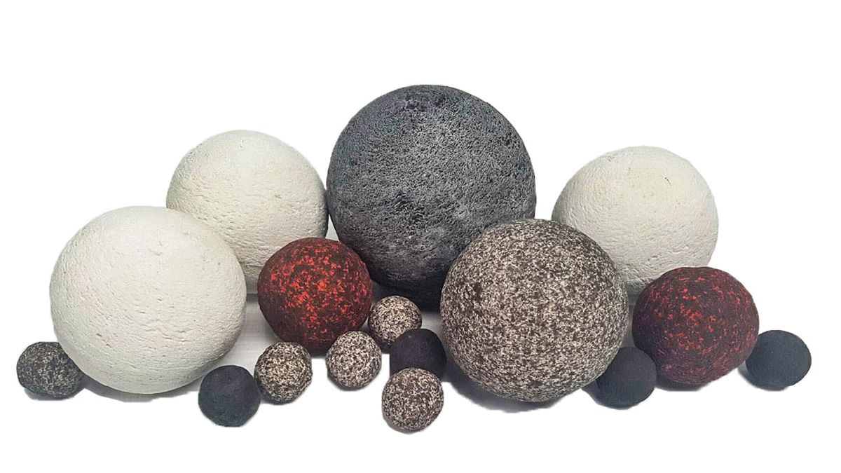 Enhance A Fire 1-4" 16-Piece 1.75 Lb. Beach Ember Decorative Ceramic Fiber Ball Set for Gas Fireplace, Log Set and Firepit