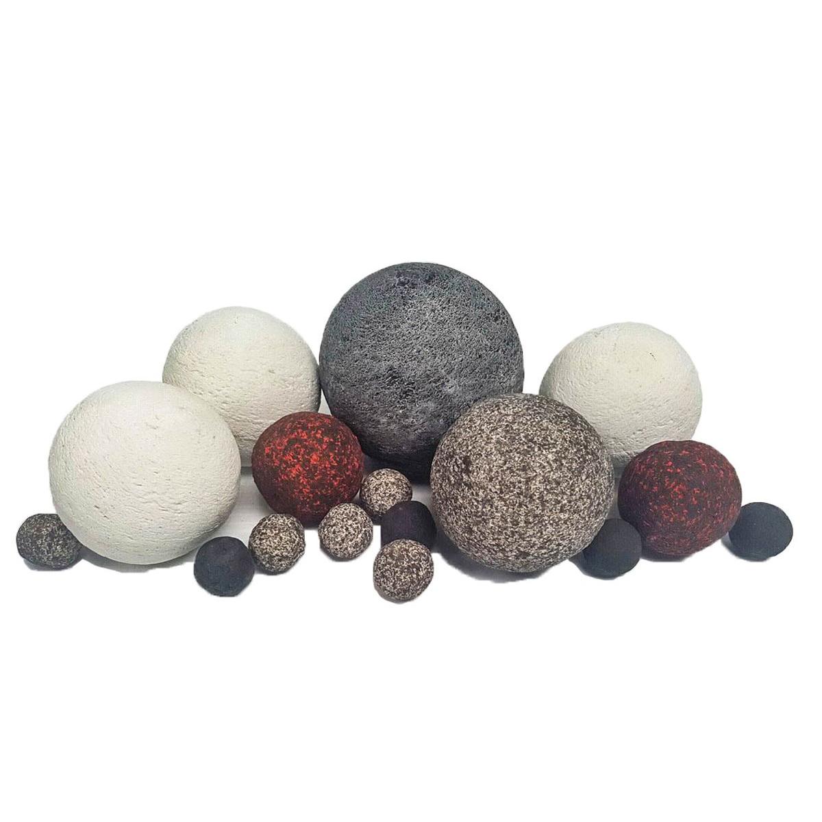 Enhance A Fire 1-4" 16-Piece 1.75 Lb. Beach Ember Decorative Ceramic Fiber Ball Set for Gas Fireplace, Log Set and Firepit