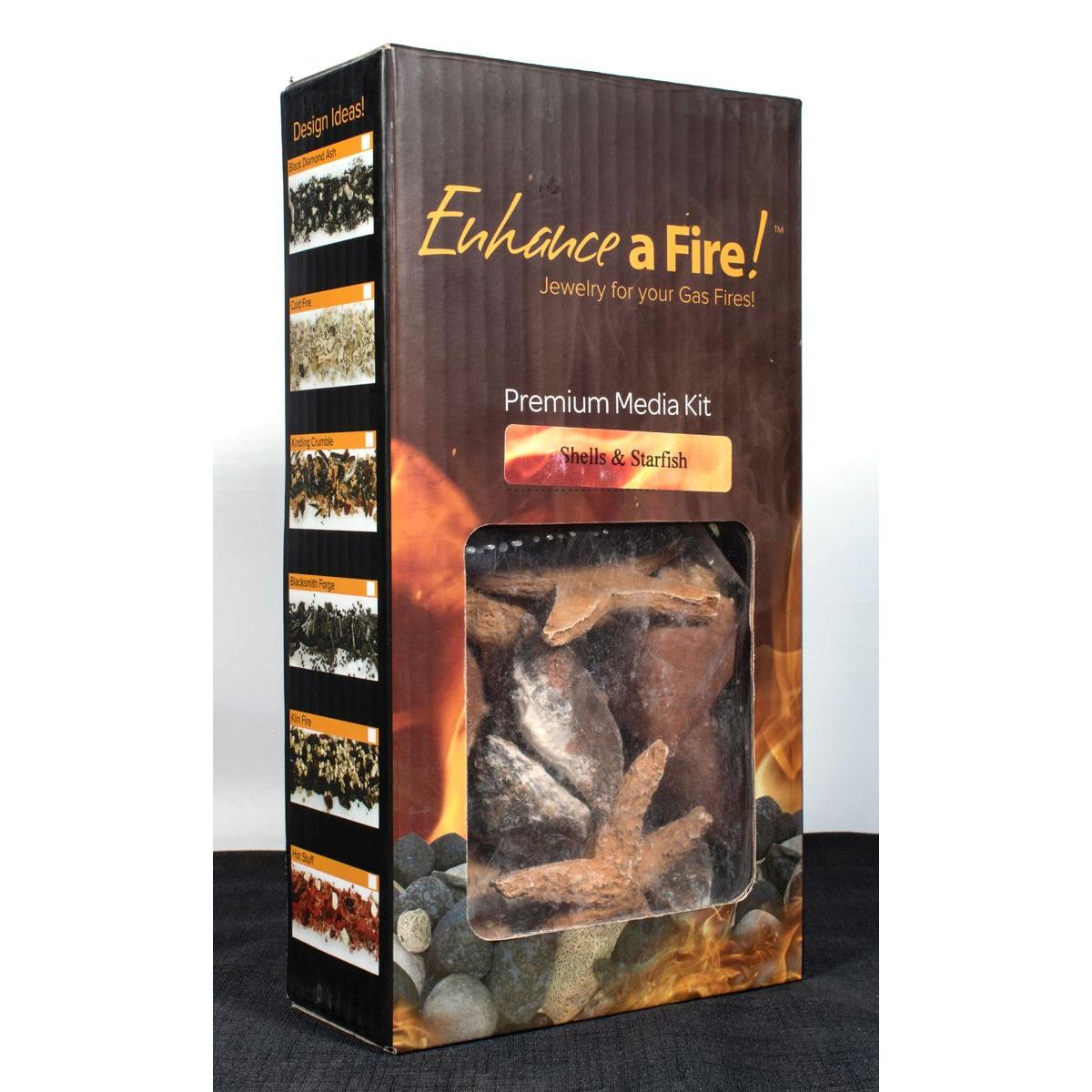 Enhance A Fire 1.2 Lb. Shells and Starfish Ceramic Fiber Mixed Media Set for Gas Fireplace, Log Set and Firepit