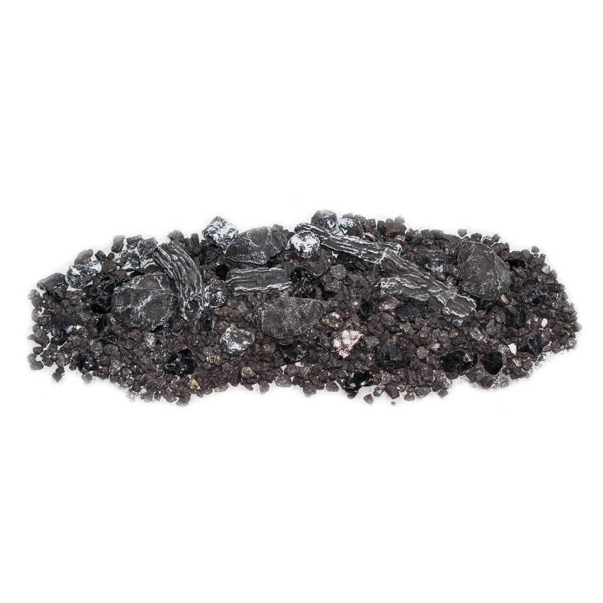 Enhance A Fire 1.77 Lb. Black Diamond Ash Luxury Mixed Media Ember Bed Kit for Indoor Vented Gas Logs and Fireplace