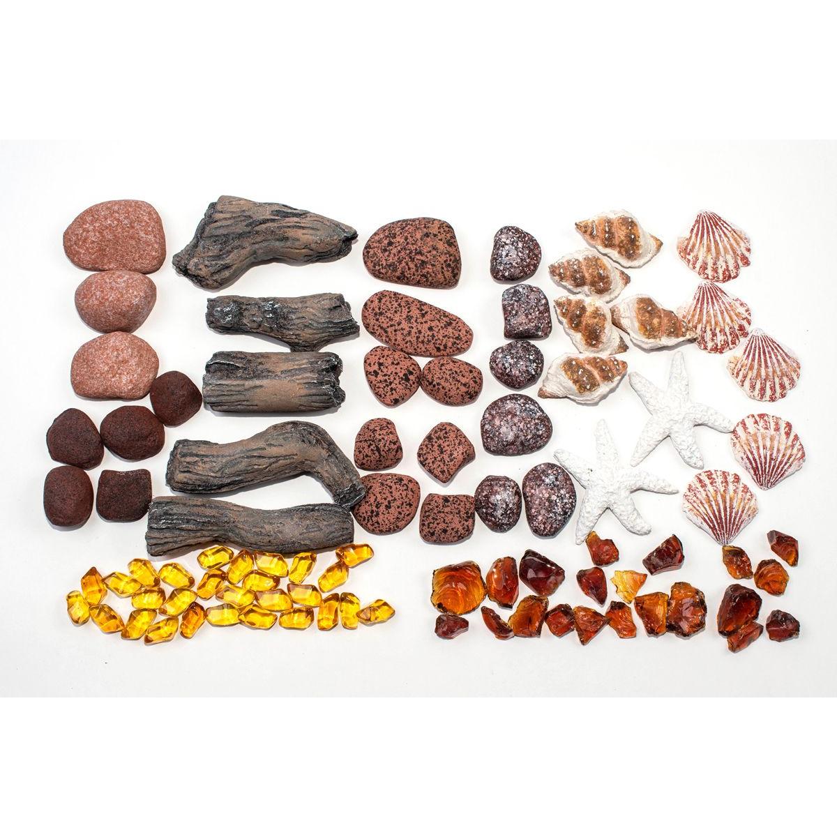 Enhance A Fire 1.78 Lb. Atlantis Luxury Decorative Mixed Media Set for Gas Fireplace, Log Set and Firepit