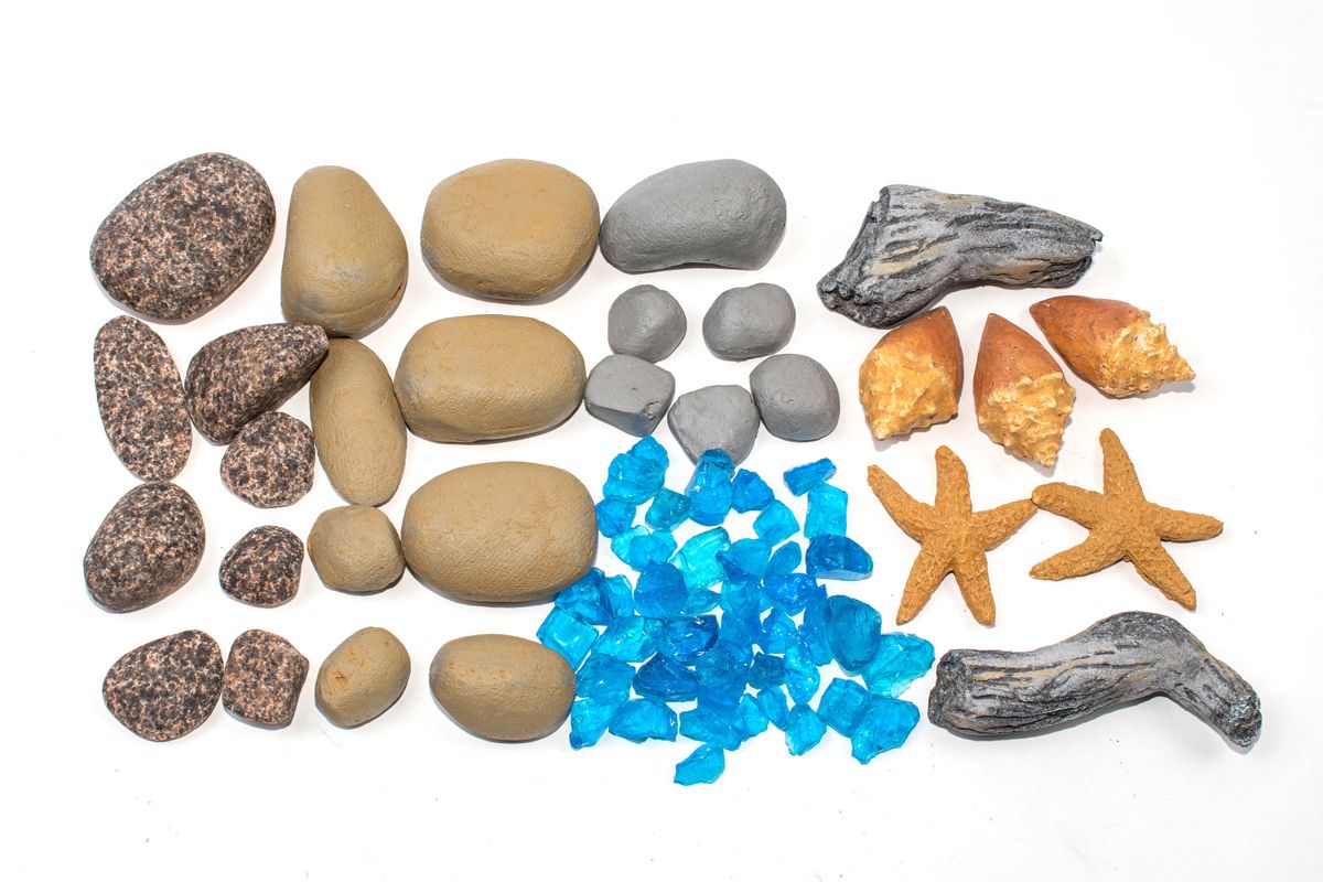 Enhance A Fire 1.78 Lb. Mermaid Luxury Decorative Mixed Media Set for Gas Fireplace, Log Set and Firepit