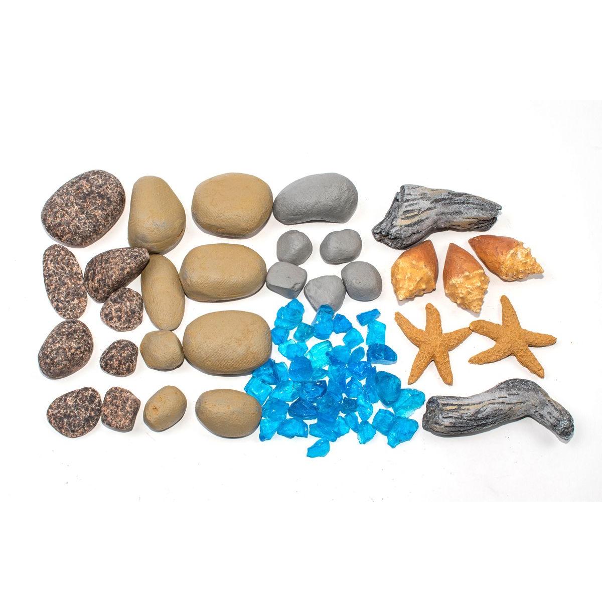 Enhance A Fire 1.78 Lb. Mermaid Luxury Decorative Mixed Media Set for Gas Fireplace, Log Set and Firepit
