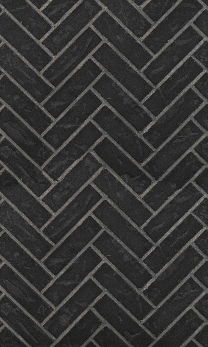 Enhance A Fire 22" x 36" 2-Piece Black Tie Clinker Herringbone Vertical Premium Fiber Brick Panels for Gas Fireplaces and Gas Log Conversions