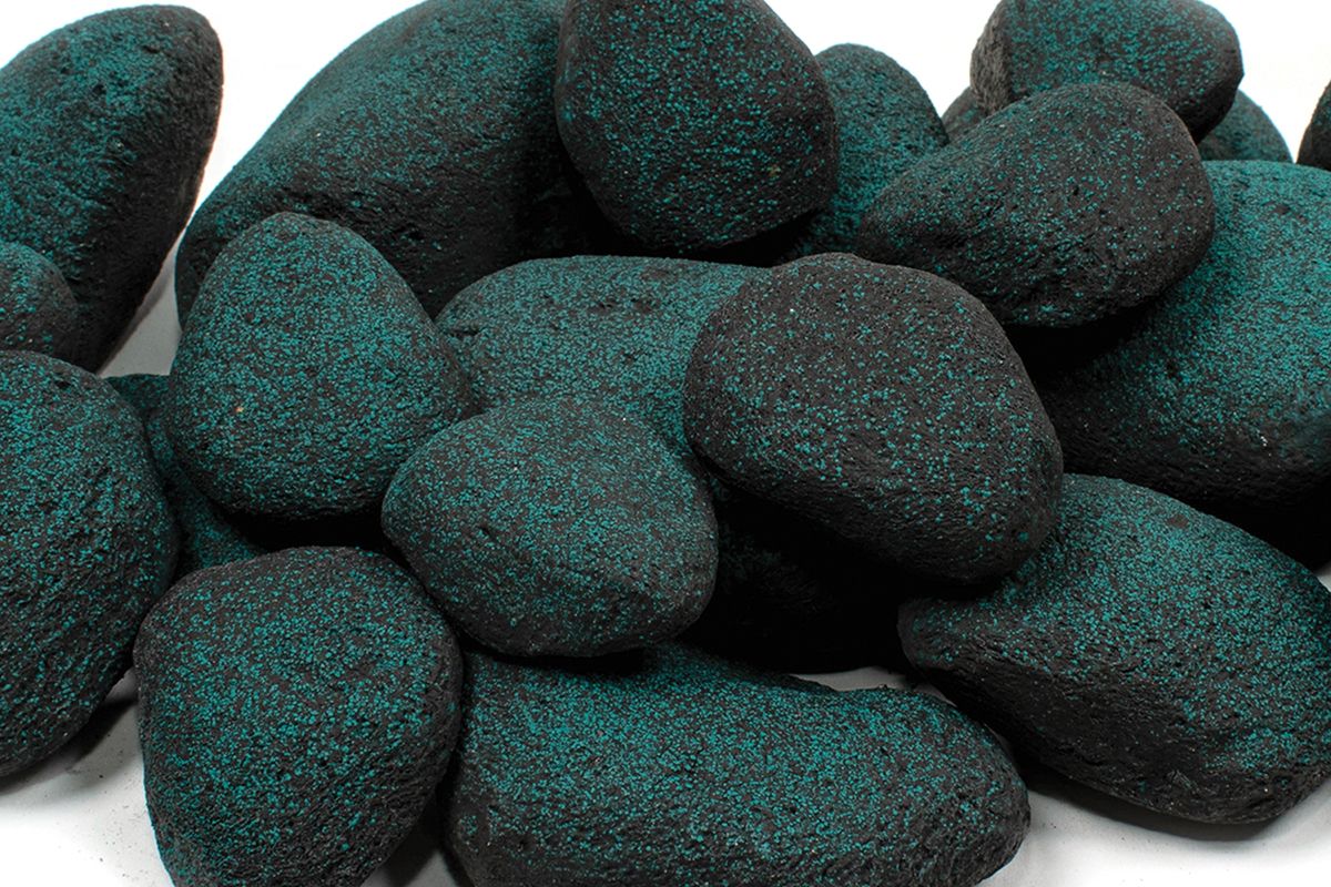 Enhance A Fire 25-Piece 1 Lb. Lagoon Premium Decorative Stone Set for Indoor Linear DV Gas Fireplace, Electric Fireplace and Outdoor Firepit