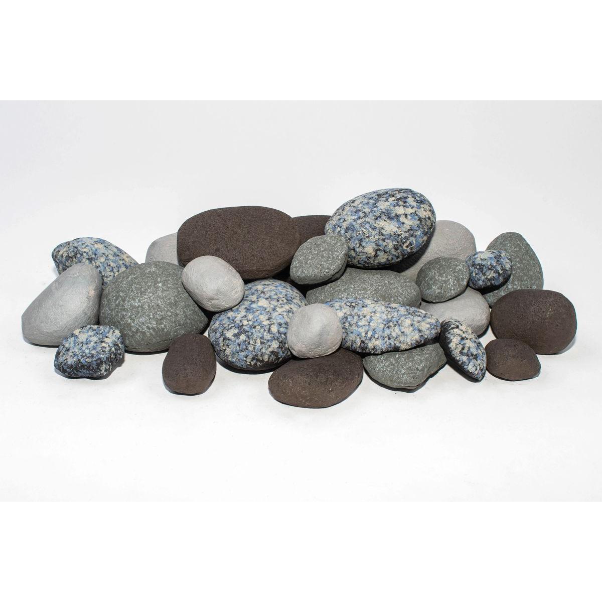 Khaki Stone-like Ceramic Pebbles Gas Fireplace Firepit 24-Piece Khaki Ceramic Pebbles For Fireplaces & Fire Pits - Stone-Look Decor Khaki Gas Fireplace Rocks