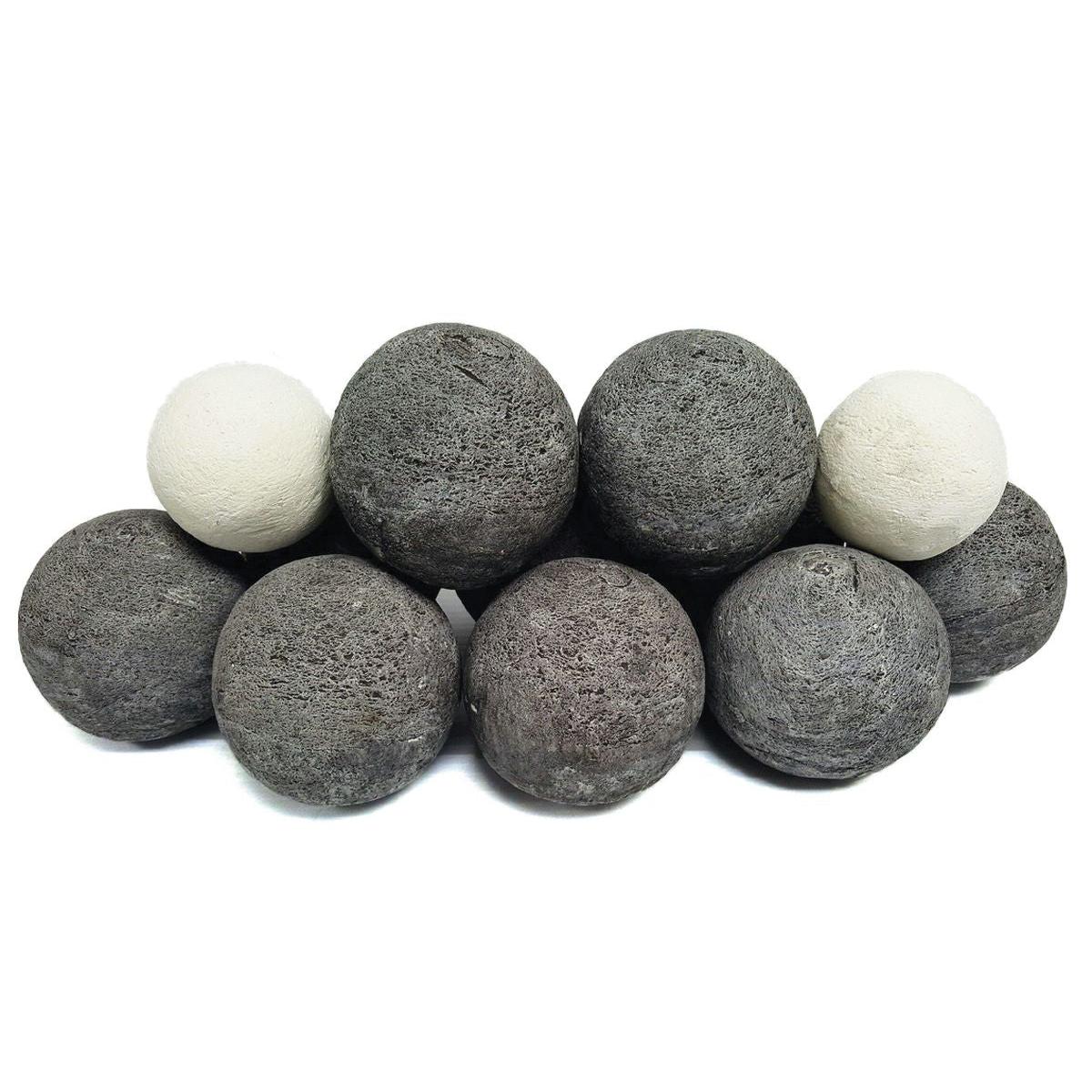 Enhance A Fire 3-4" 12-Piece 1.75 Lb. Cannon Shot Decorative Fiber Ball Set for Gas Fireplace, Log Set and Firepit