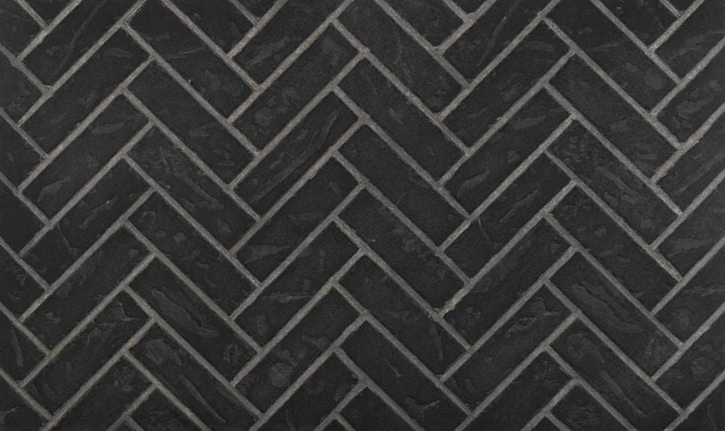 Enhance A Fire 36" x 22" 2-Piece Black Tie Clinker Herringbone Horizontal Premium Fiber Brick Panels for Gas Fireplaces and Gas Log Conversions