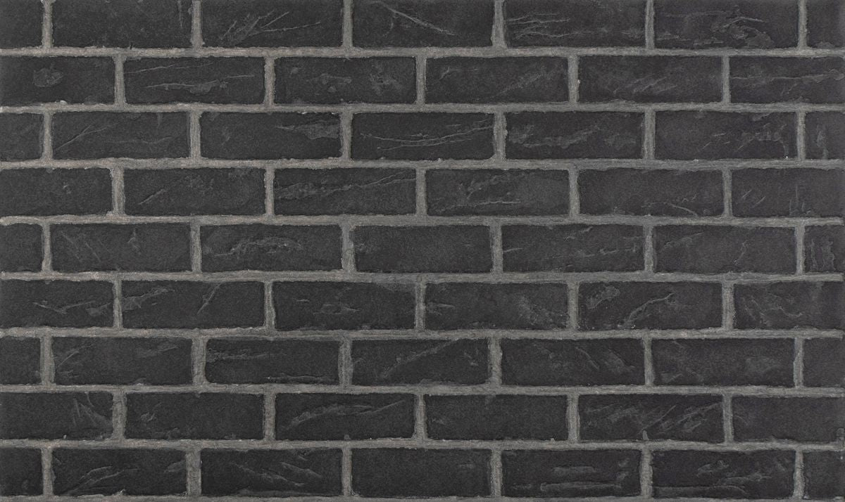 Enhance A Fire 36" x 22" 2-Piece Black Tie Clinker Horizontal Premium Fiber Brick Panels for Gas Fireplaces and Gas Log Conversions