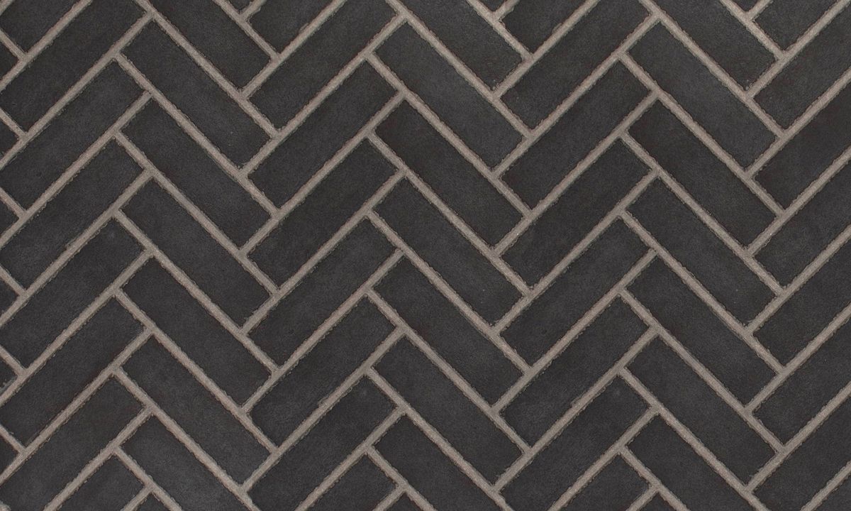 Enhance A Fire 36" x 22" 2-Piece Black Tie Herringbone Horizontal Premium Fiber Brick Panels for Gas Fireplaces and Gas Log Conversions