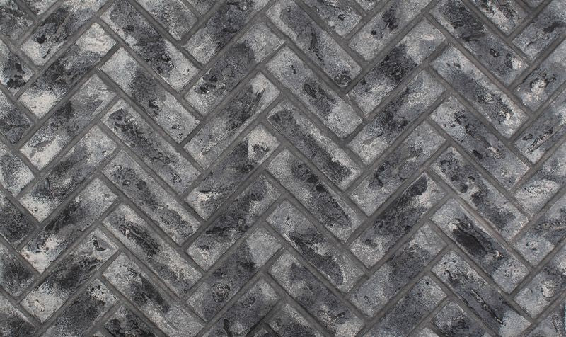Enhance A Fire 36" x 22" 2-Piece Dark Alley Clinker Herringbone Horizontal Premium Fiber Brick Panels for Gas Fireplaces and Gas Log Conversions