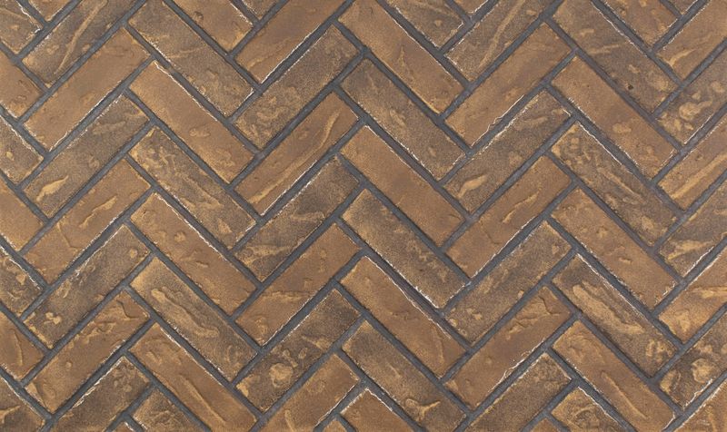 Enhance A Fire 36" x 22" 2-Piece Standard Brown Clinker Herringbone Horizontal Premium Fiber Brick Panels for Gas Fireplaces and Gas Log Conversions