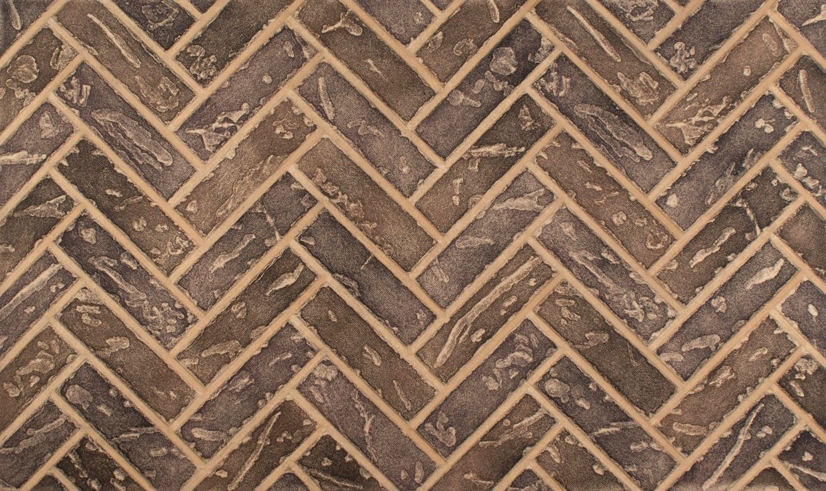 Enhance A Fire 36" x 22" 2-Piece Tavern Brown Clinker Herringbone Horizontal Premium Fiber Brick Panels for Gas Fireplaces and Gas Log Conversions
