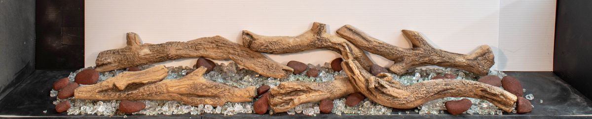 Enhance A Fire Gulf Shores Driftwood Log Kit 4 for Linear Fireplace