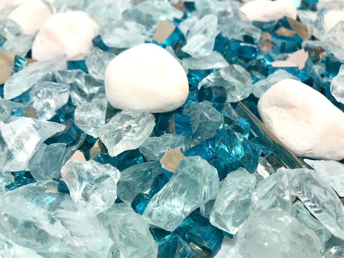 Enhance A Fire Kaleidoscope 5 Lb. Frozen Fire Luxury Mixed Fire Glass for Gas Fireplace, Electric Fireplace and Outdoor Gas Firepit
