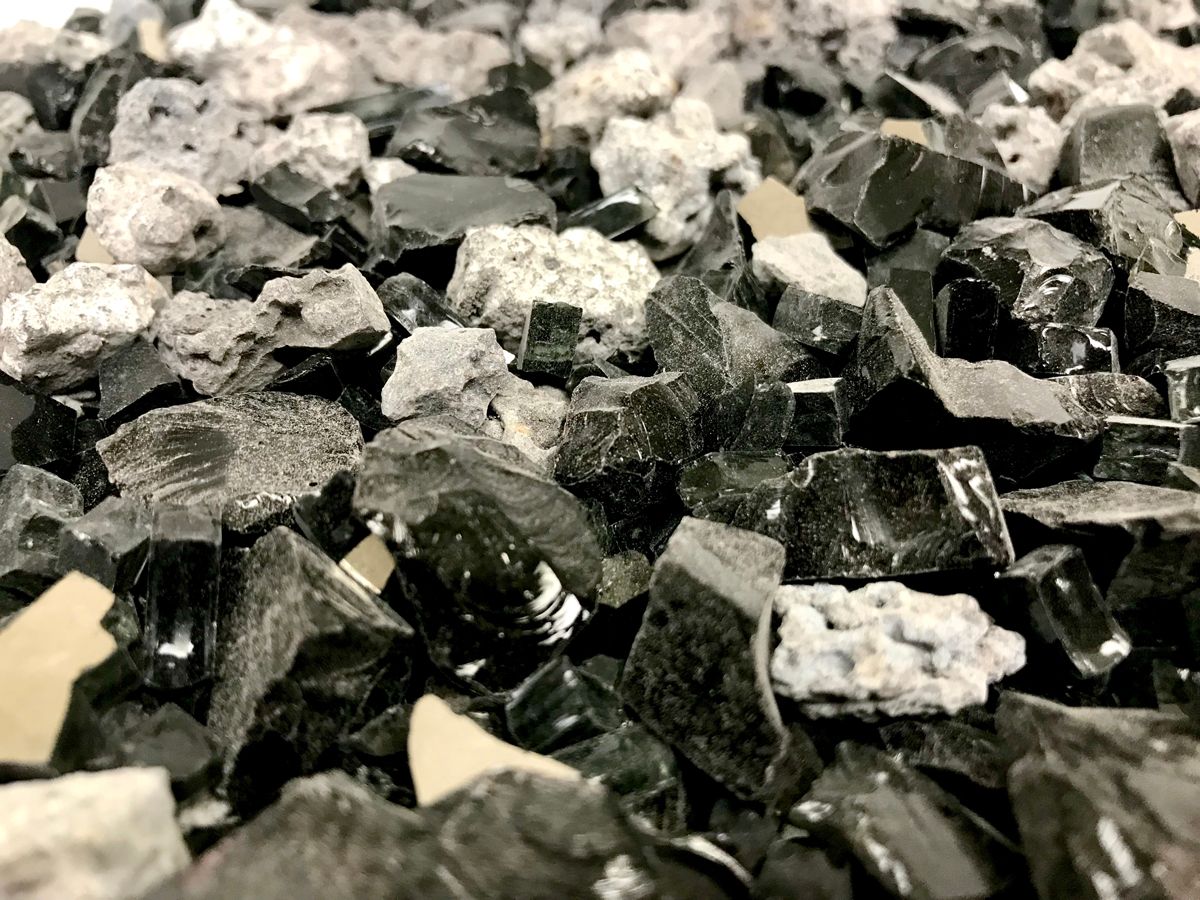 Enhance A Fire Kaleidoscope 5 Lb. Raven Black Luxury Mixed Fire Glass for Gas Fireplace, Electric Fireplace and Outdoor Gas Firepit
