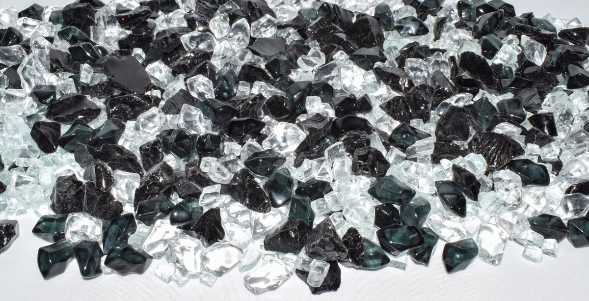 Enhance A Fire Luxury Designer 0.50-1" 5 Lb. Bold Print Mixed Fire Glass for Gas Fireplace, Electric Fireplace and Outdoor Gas Firepit
