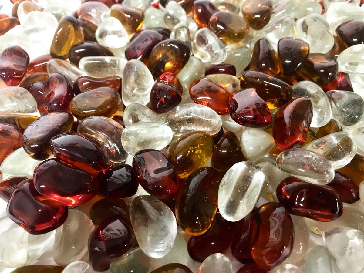 Enhance A Fire Luxury Designer 0.50-1" 5 Lb. Chestnut Blend Mixed Fire Glass for Gas Fireplace, Electric Fireplace and Outdoor Gas Firepit