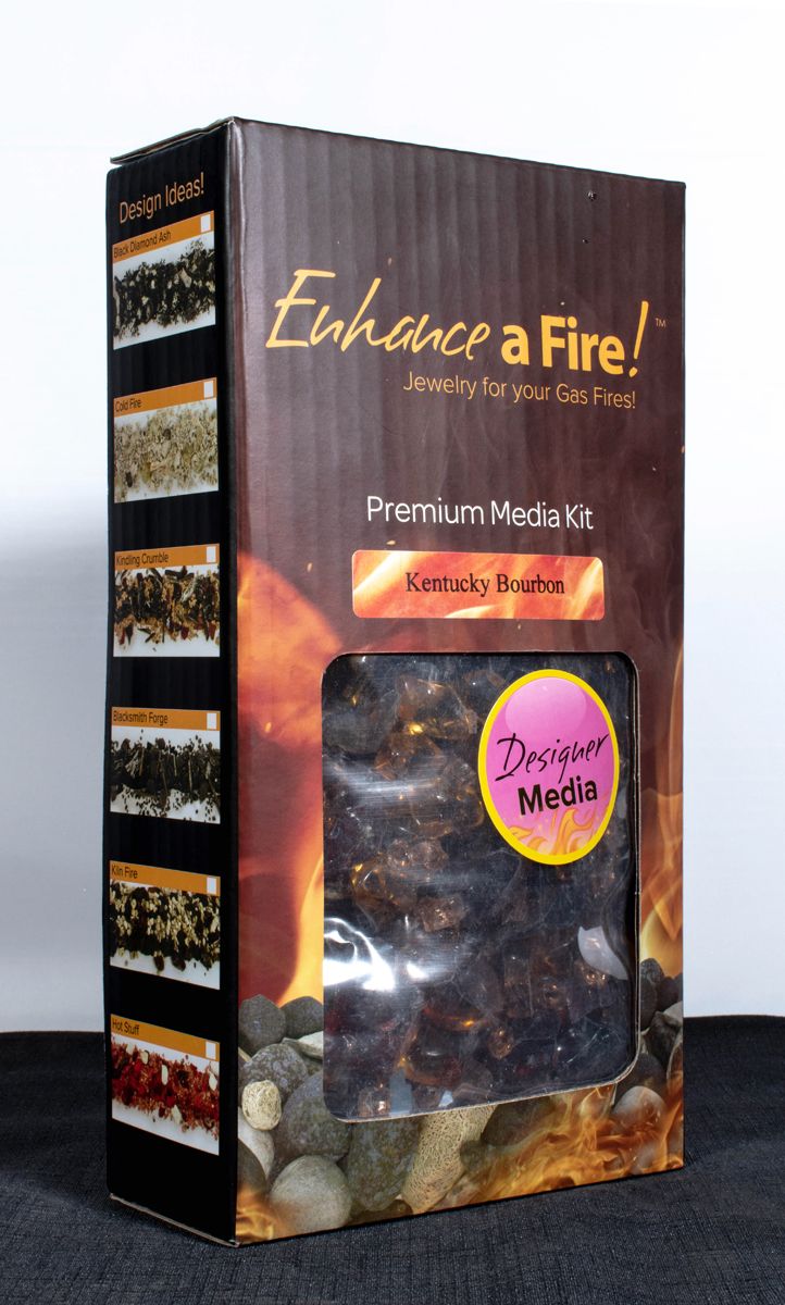 Enhance A Fire Luxury Designer 0.50-1" 5 Lb. Kentucky Bourbon Mixed Fire Glass for Gas Fireplace, Electric Fireplace and Outdoor Gas Firepit