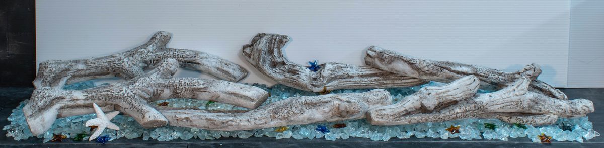 Enhance A Fire Riverbed Driftwood Log Kit 2 for Linear Fireplace