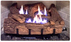 Everwarm Millivolt Vent Free Liquid Propane Gas Burner with 24" Palmetto Oak Log Set