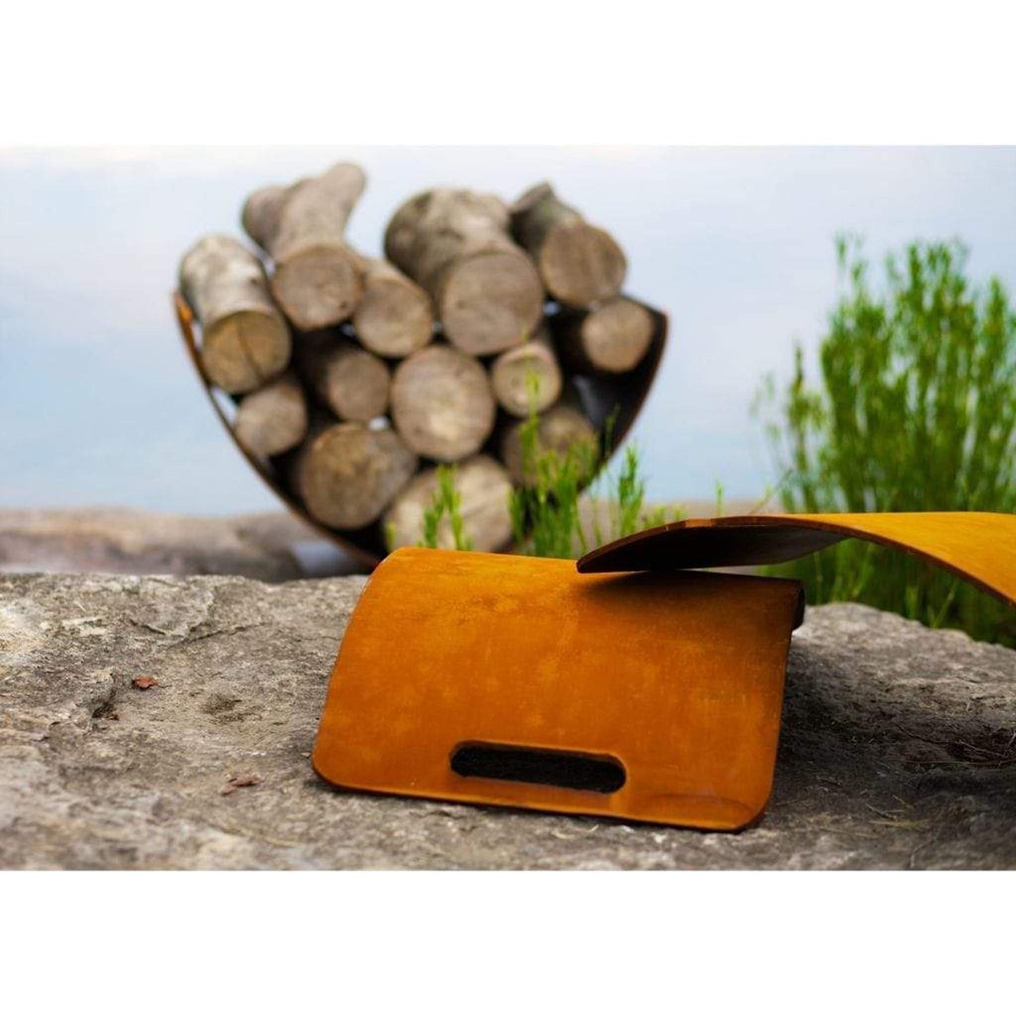 Fire Pit Art 26" Wings In Flight Log Rack