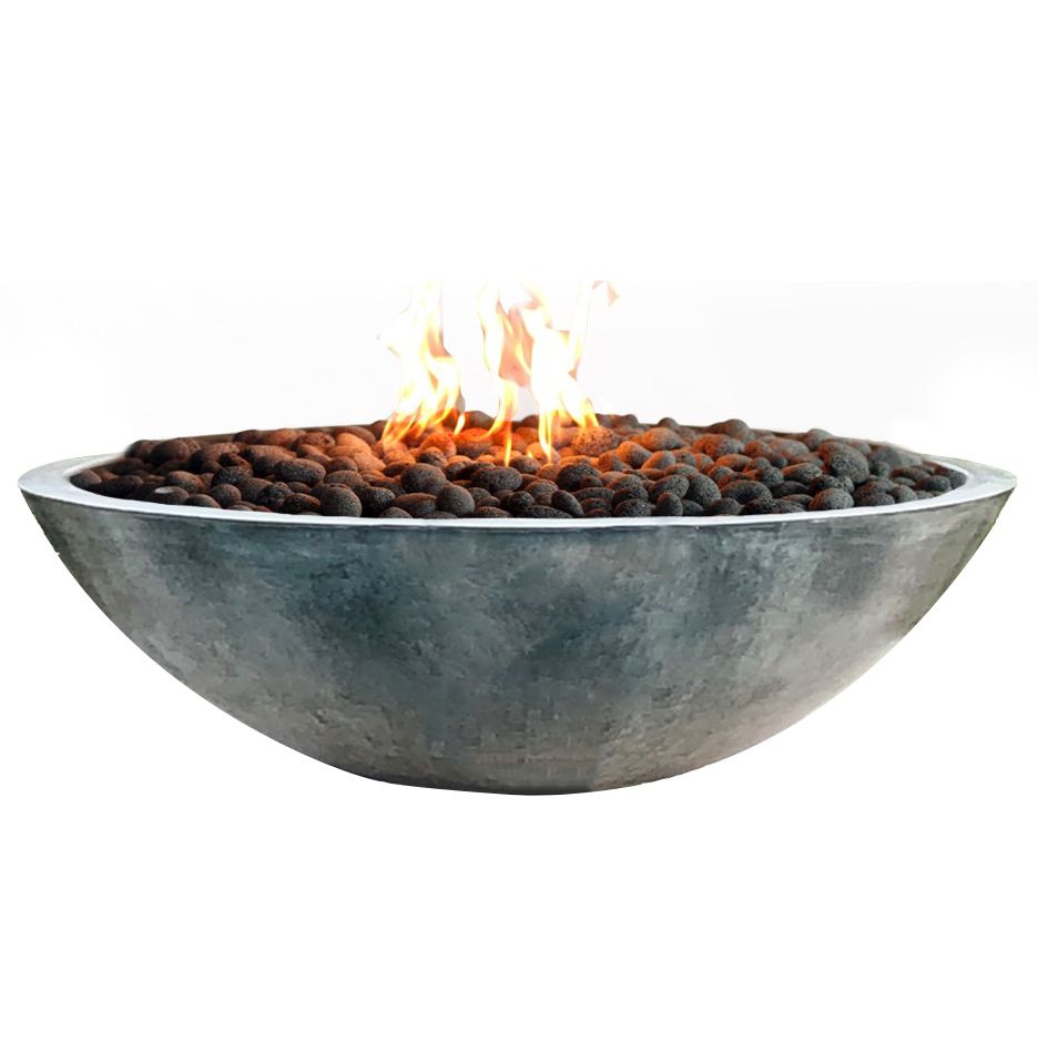 Fire by Design 32" Zen Style Round Chocolate Color Propane Fire Bowl - 24VAC AWEIS With Field Serviceable Pilot Burner