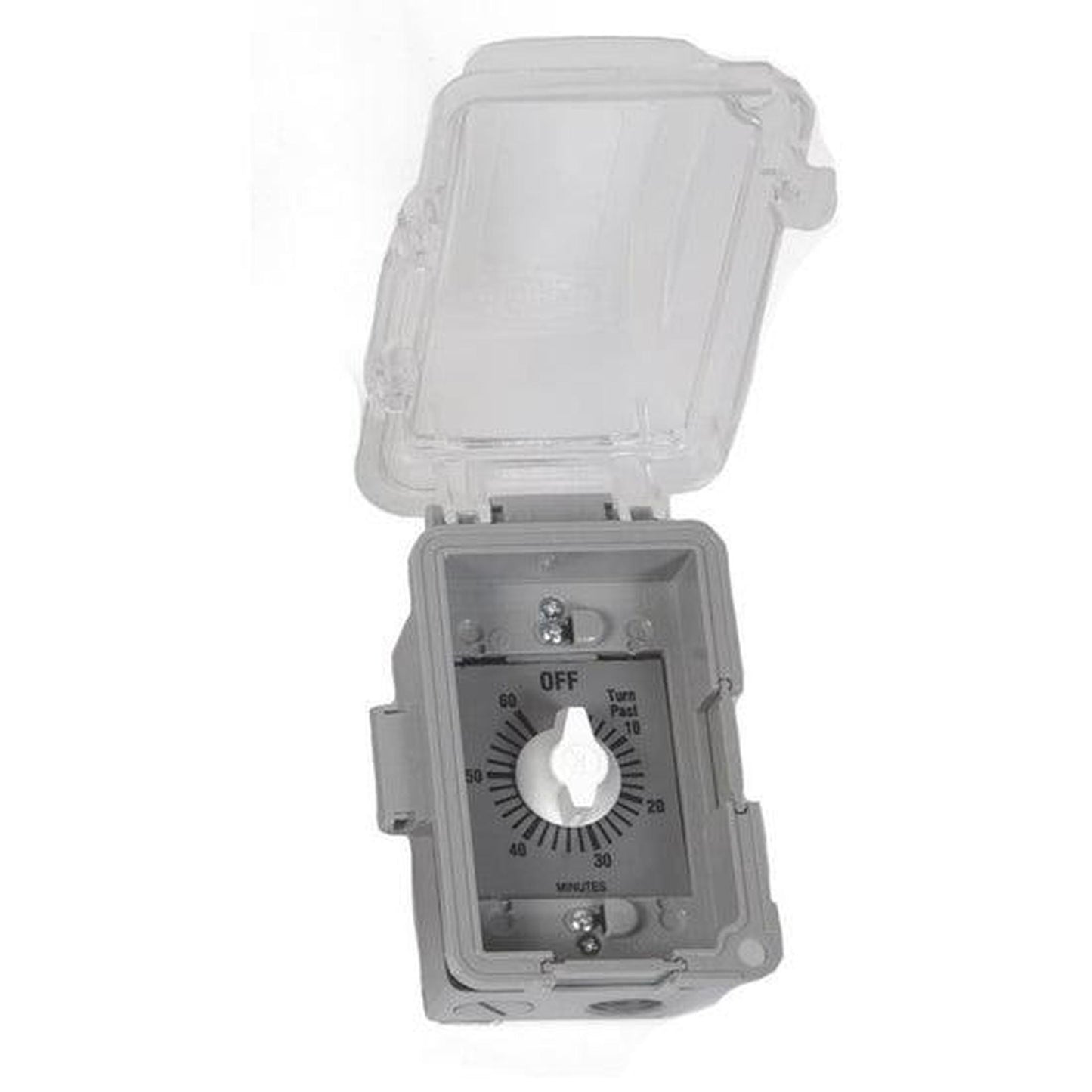Fire by Design Mechanical Wind Up Timer Mounted in Exterior Grade Single Gang Box With Bubble Cover